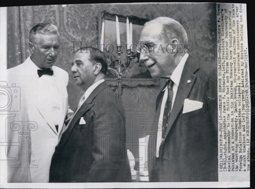 1957 Sen. Theodore Green, James Richards & PM Suhrawardy-Historic Images