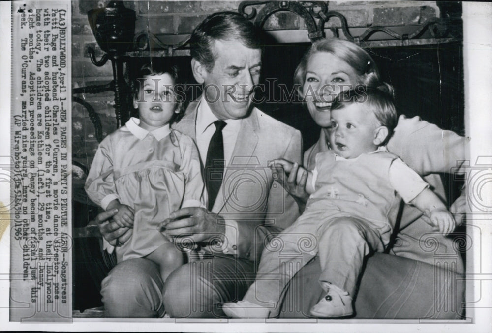 1965 Songstress Patti Page &amp; husband Charles O&#39;Curran w/ children-Historic Images