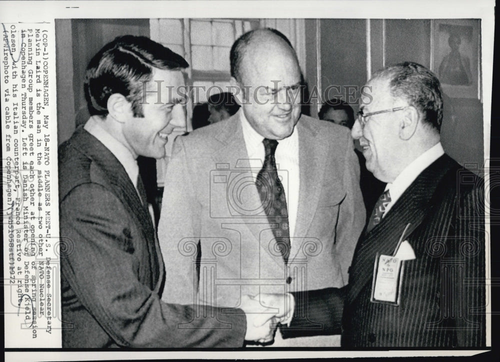 1972 Danish Minister of Defense Kield Olesen & US Def Sec Laird-Historic Images