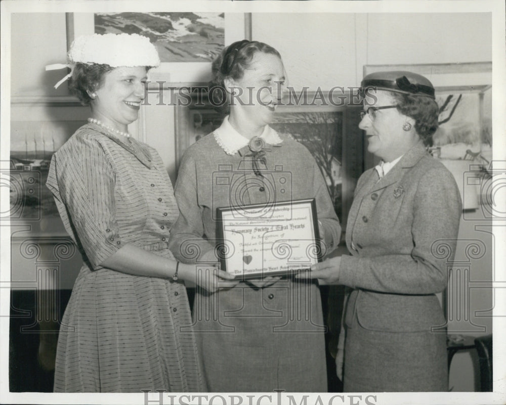 1957 Heart Fund Officers Mrs Gladstone Director of Volunteers,-Historic Images