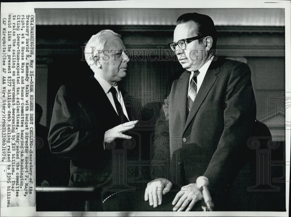 1970 Sec of Treasury David Kennedy &amp; Budget Director Robert Mayo-Historic Images