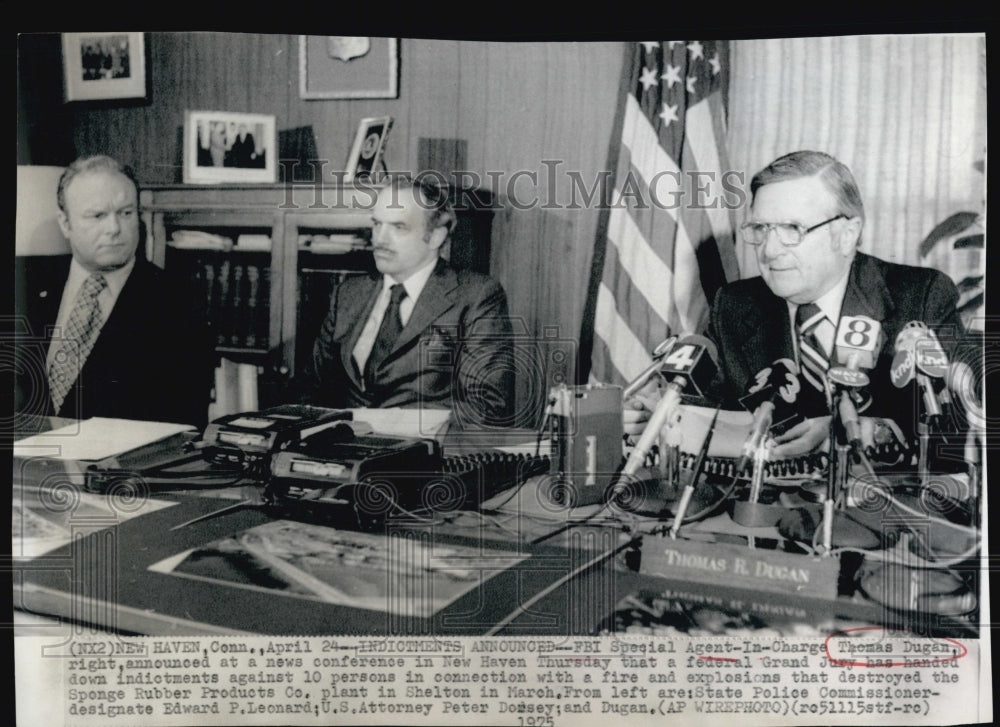 1975 FBI Agent Thomas Dugan Grand Jury Indictments Sponge Rubber-Historic Images