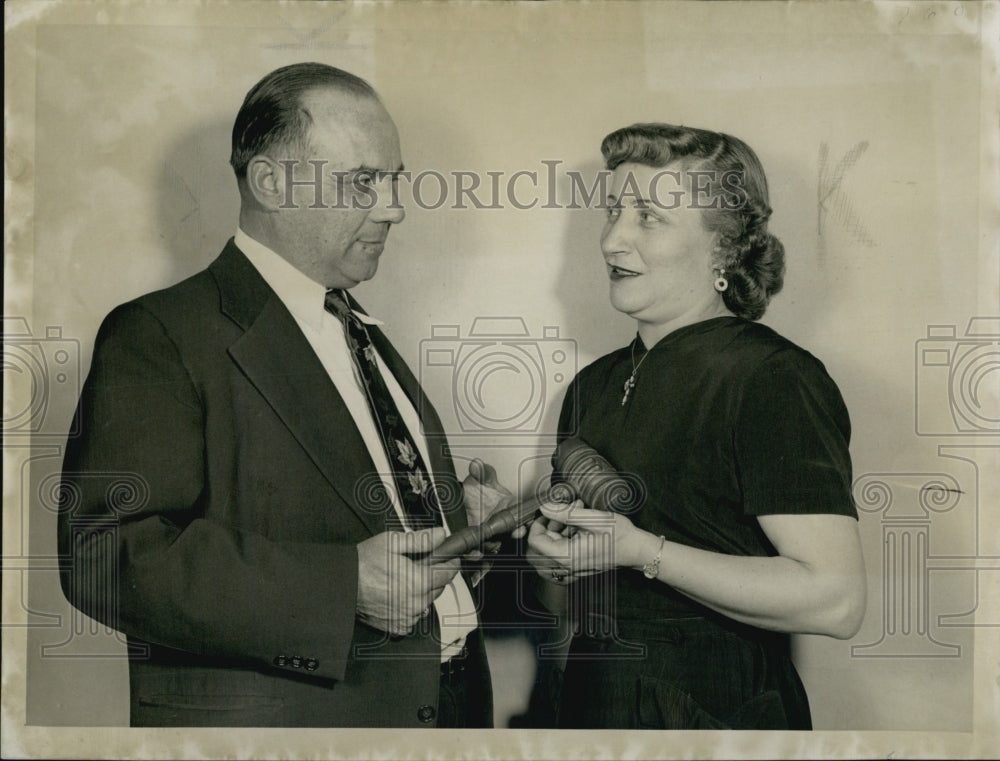 1954 Troubadour Social Club President John Sabella Mrs Cangiamila-Historic Images