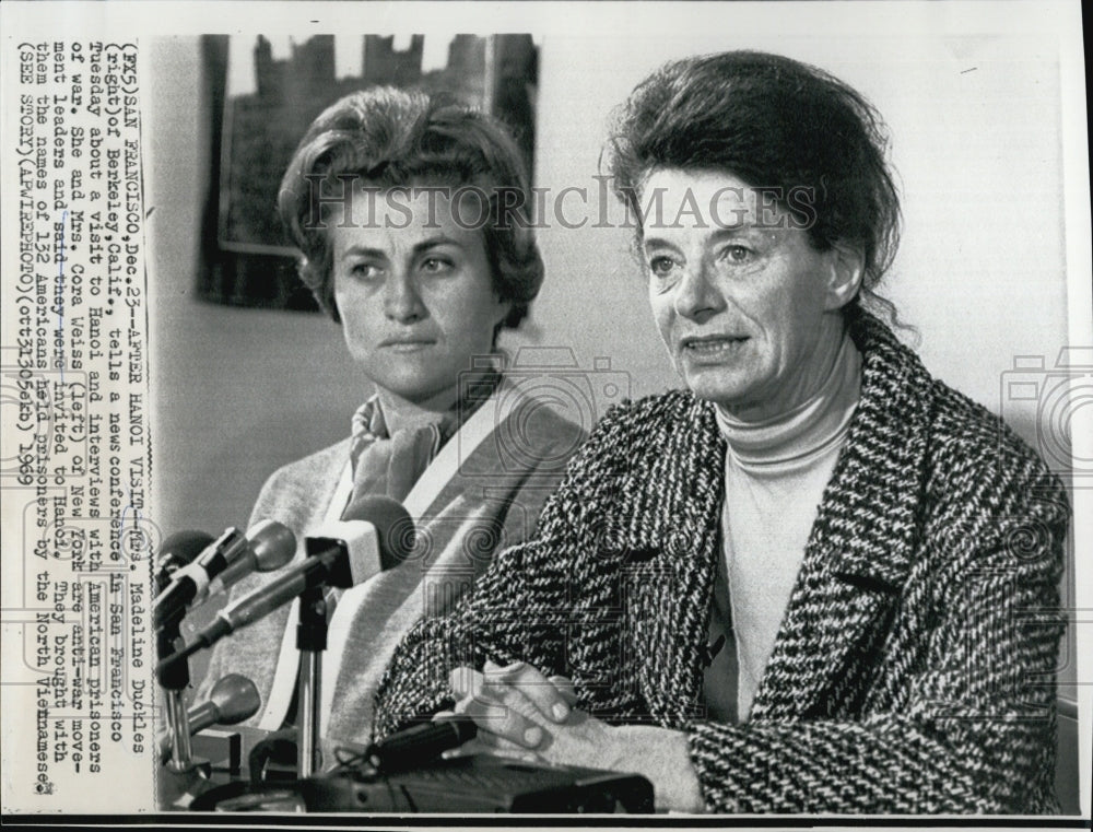 1969 Madeline Duckles With Cora Weiss in San Francisco Conference-Historic Images