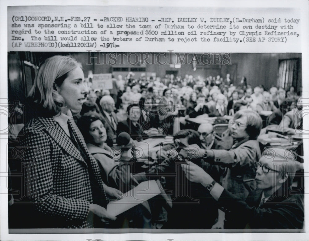 1974 Rep Dudley in Hearing for Oil Refinery-Historic Images