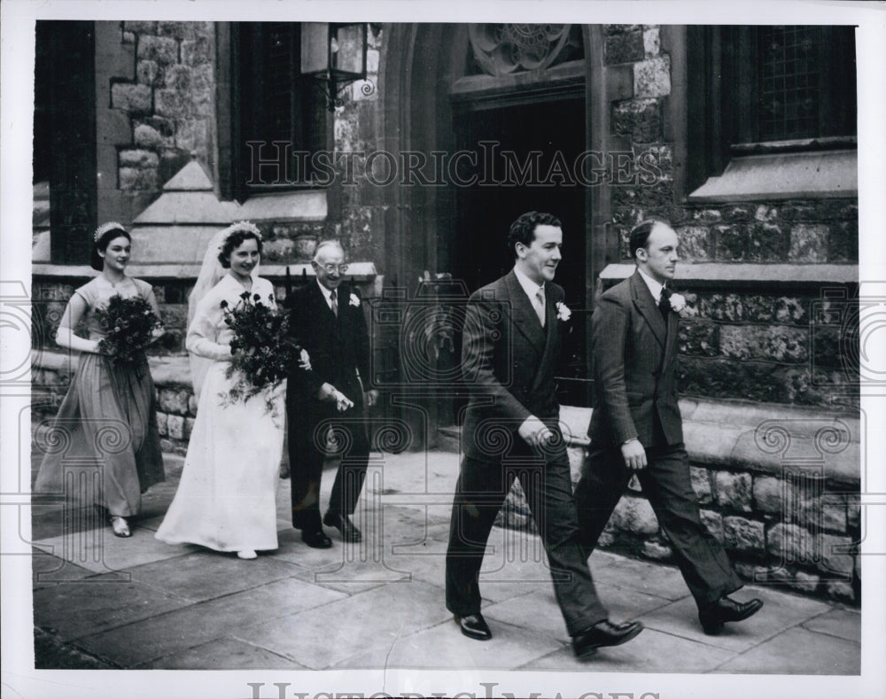 1951 Press Photo Margaret Hodgson and Alan Dudley Married Twice in a Day - Historic Images
