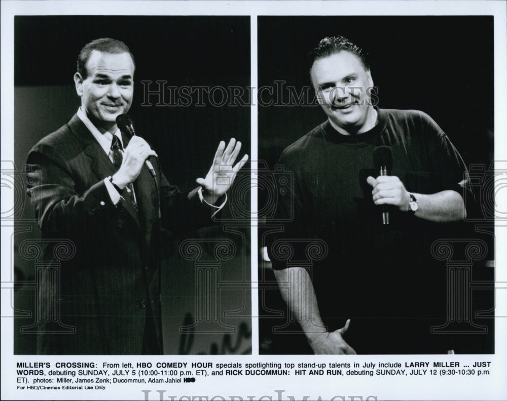 comedians Larry Miller and Rick Ducommun on HBO Comedy Hour-Historic Images