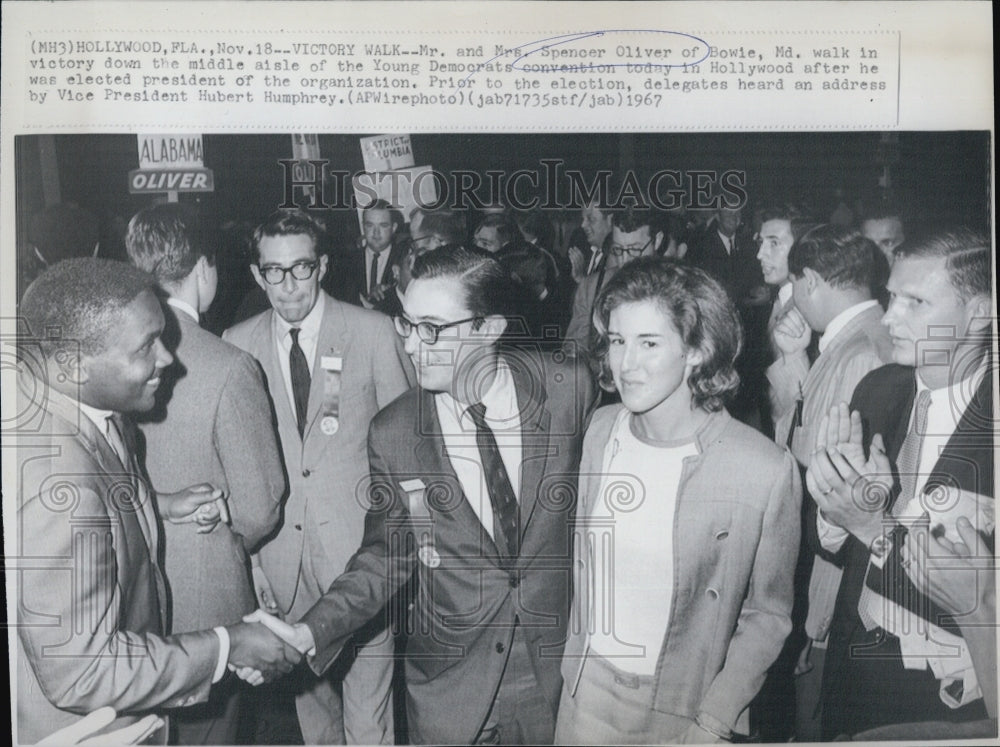 1967 Mr. & Mrs. Spencer Oliver at Young Democrats Convention-Historic Images