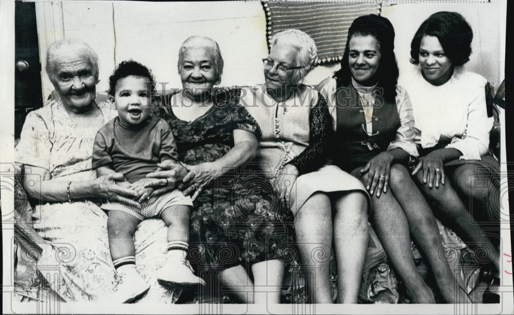 1969 101 yr. old. Mrs. Herquete Oliveira &amp; family of Rohoboth, Mass-Historic Images