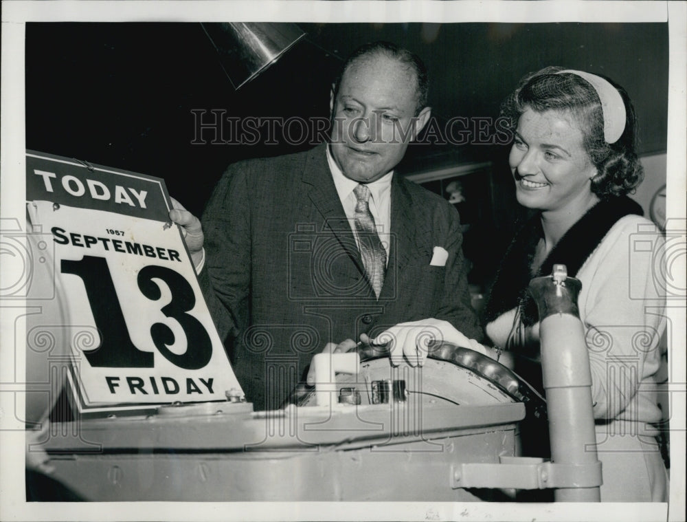 1957 Bridge champion, Harold Ogust and fiancee Jean Anderson-Historic Images