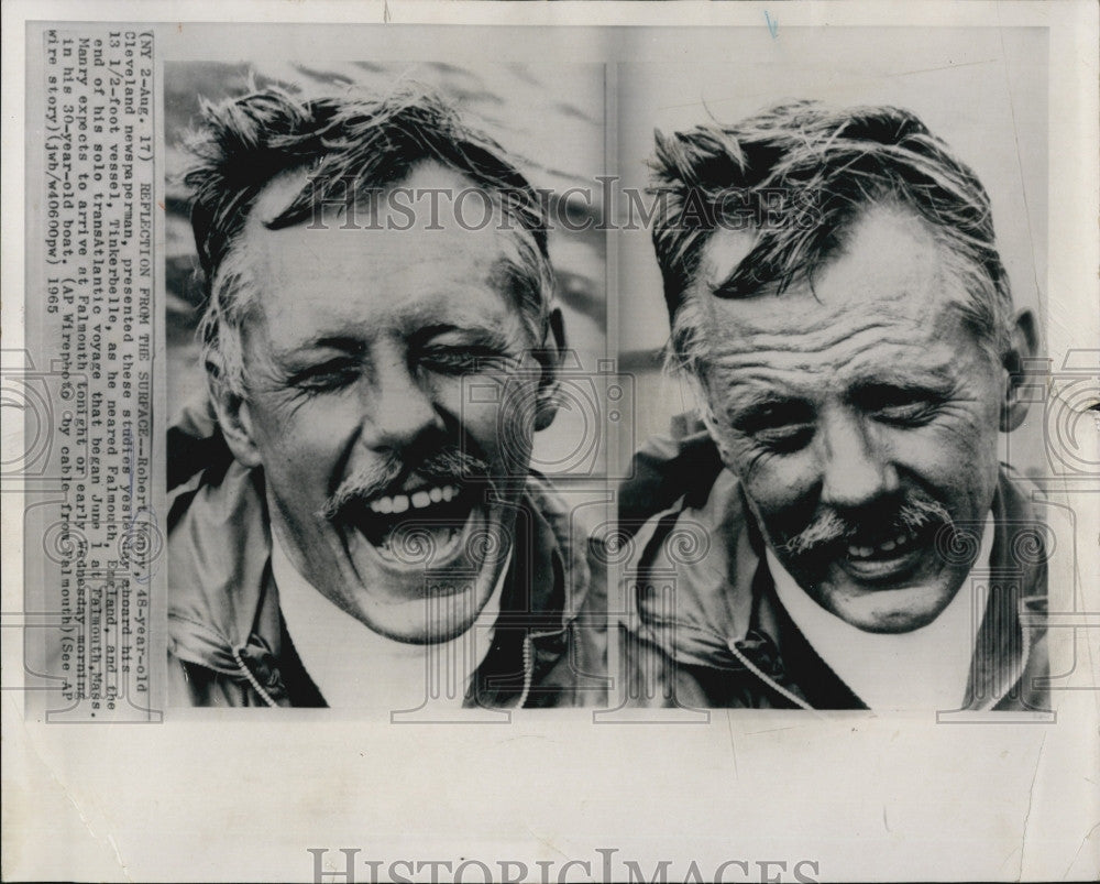 1965 PressPhoto Robert Manry sailed solo transAtlantic with his Tinkerbelle Boat - Historic Images