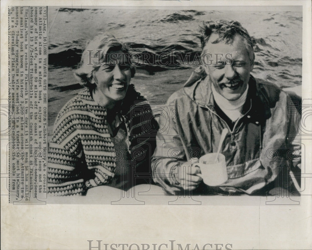 1965 Press Photo Robert Manry Crossed Atlantic Alone On Midget Boat Tinkerbell - Historic Images