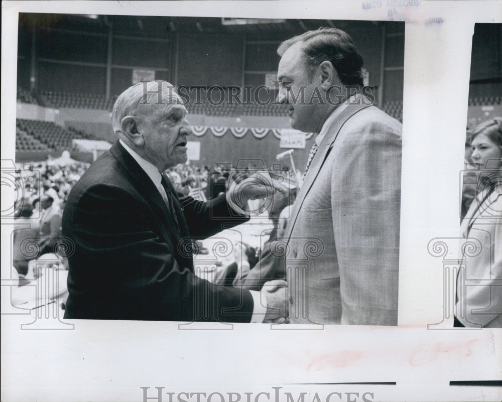 1970 Press Photo Flo. Gov  Kirk &amp; baseball&#39;s C Stengle - Historic Images