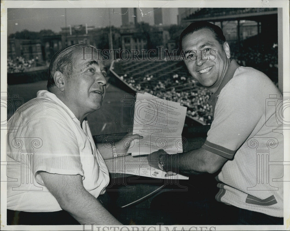 1963 Press Photo Cleveland Indians, Jim Enright &amp; Lou Boudreau - Historic Images
