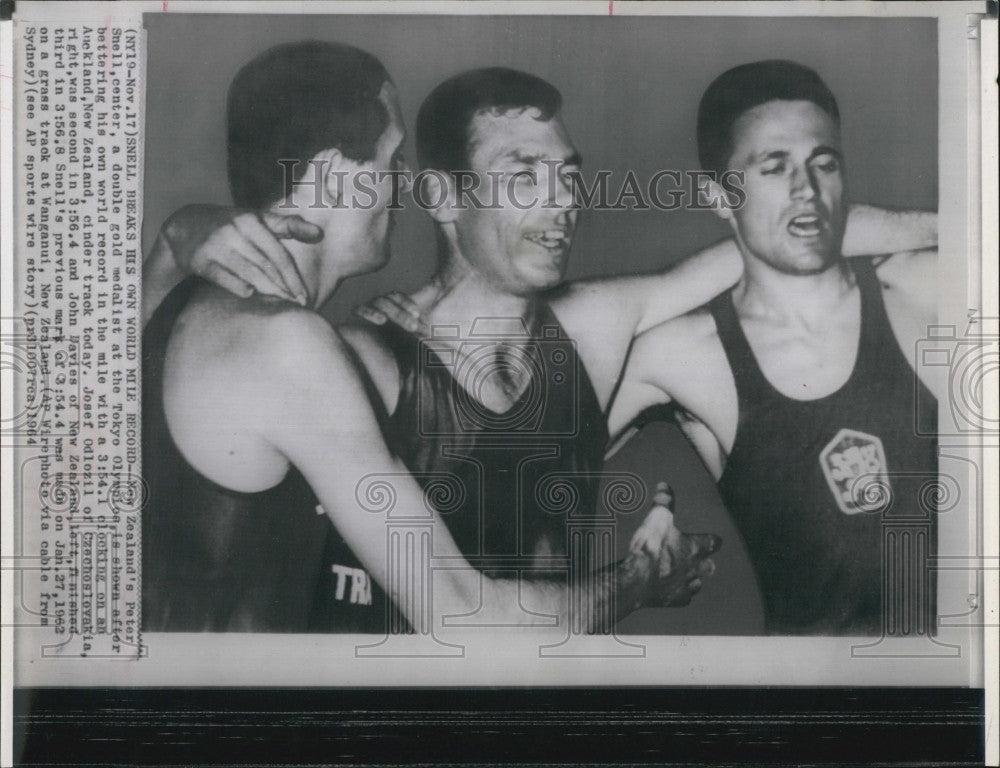 1964 Press Photo New Zealand&#39;s Peter Snell Gold Medalist Breaks World Record - Historic Images