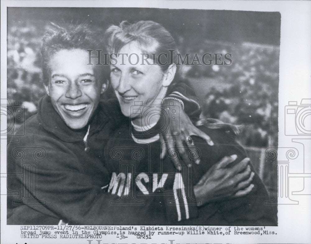 1956 Press Photo Elzbieta Krzesinska And Willie White - Historic Images