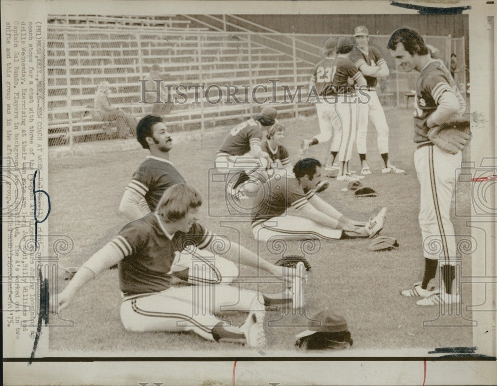 1975 Press Photo A&#39;s Practice - Historic Images
