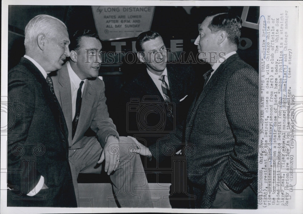 1955 Press Photo President Detroit Tigers Spike Briggs Chicago White Sox Vice - Historic Images