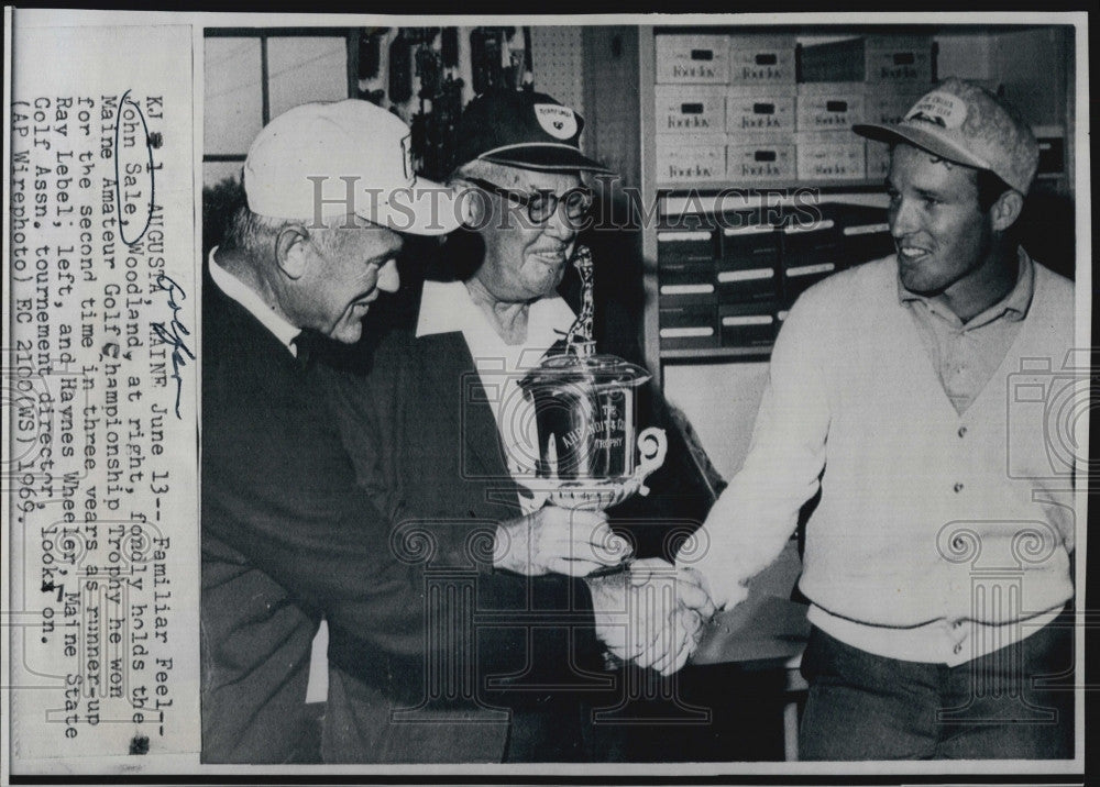 1969 Press Photo Lohn Maine,Ray Lebel & Haynes Wheeler at Woodland golf - Historic Images