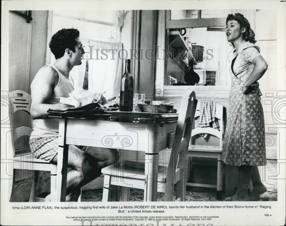 1980 Press Photo Lori Anne Flax &amp; Robert De Niro in &quot;Raging Bull&quot; - Historic Images