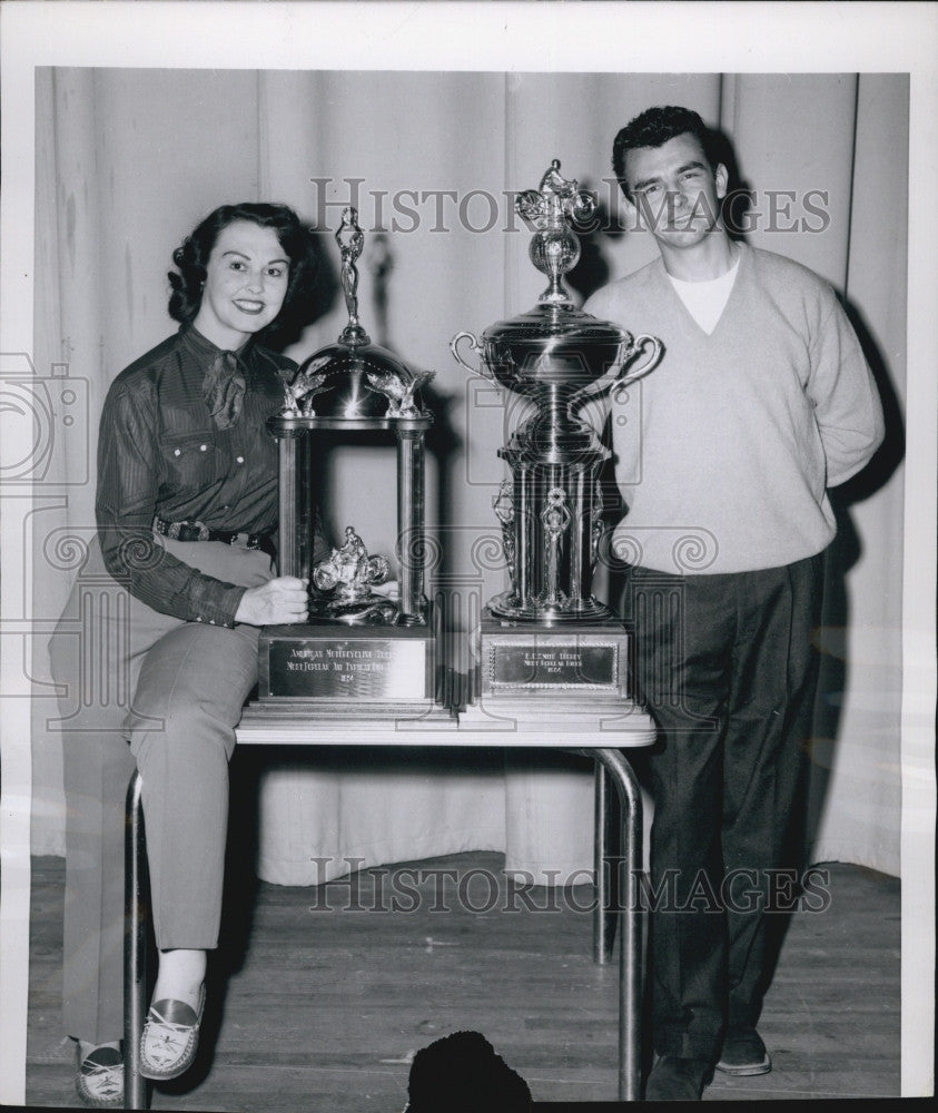 1955 Press Photo Joe Leonard And Ilene Tillson - Historic Images