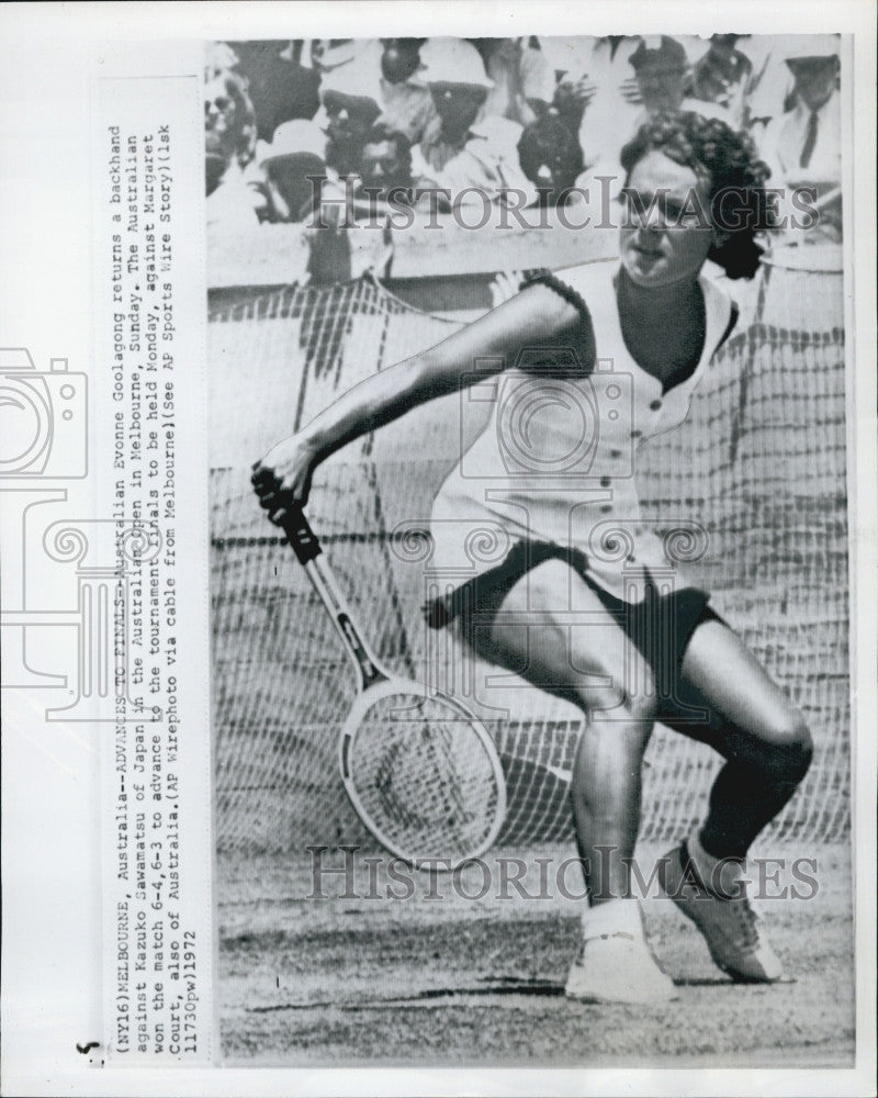 1973 Press Photo Evonne Goolagong Breezes By Kazuko Sawamatsu In Australian Open - Historic Images