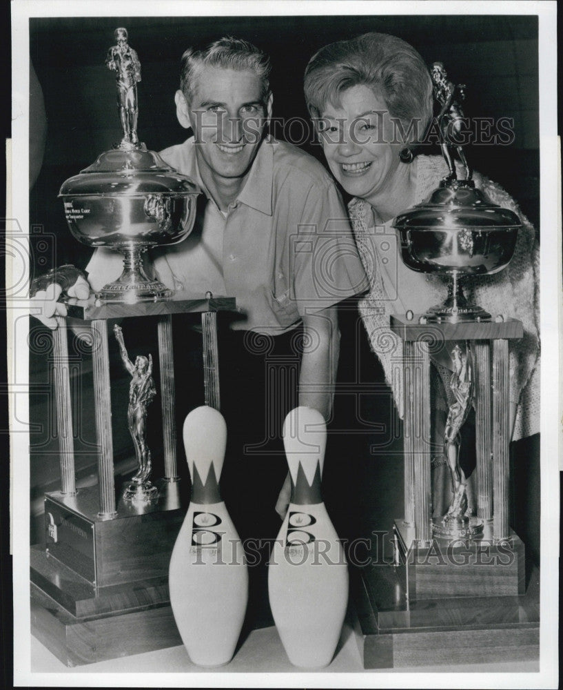 1964 Press Photo Match Game Champs, Jim St. John &amp; Marion Ladewig - Historic Images