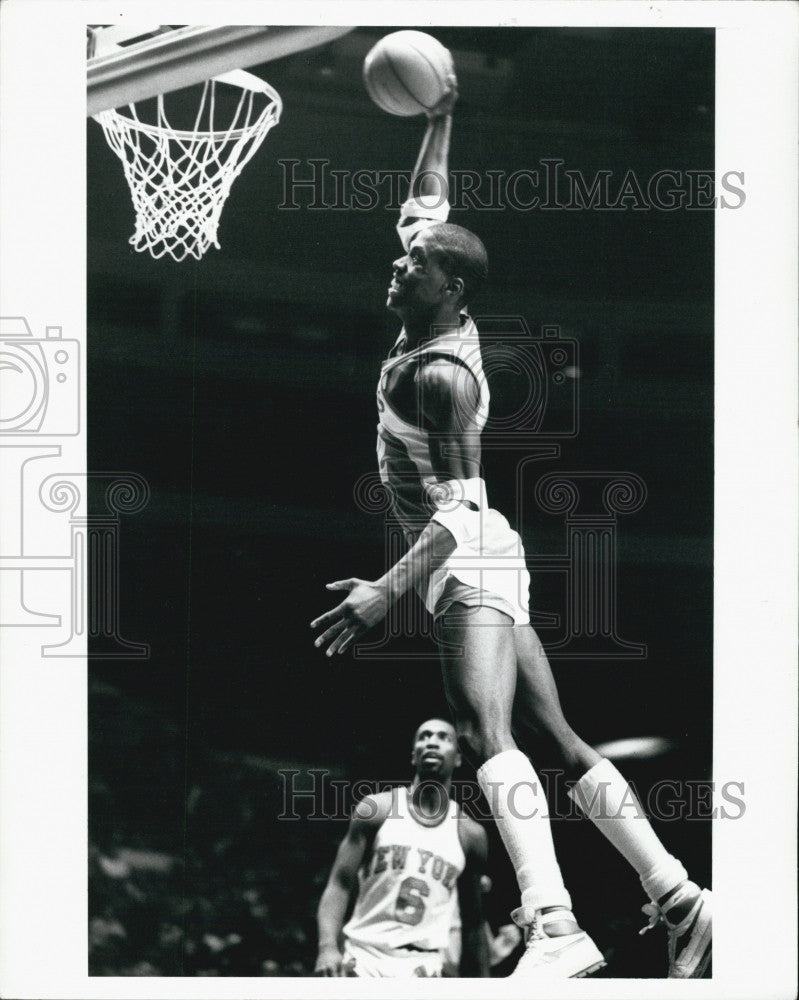 1987 Press Photo Kevin Willis Of The Atlanta Hawks - Historic Images