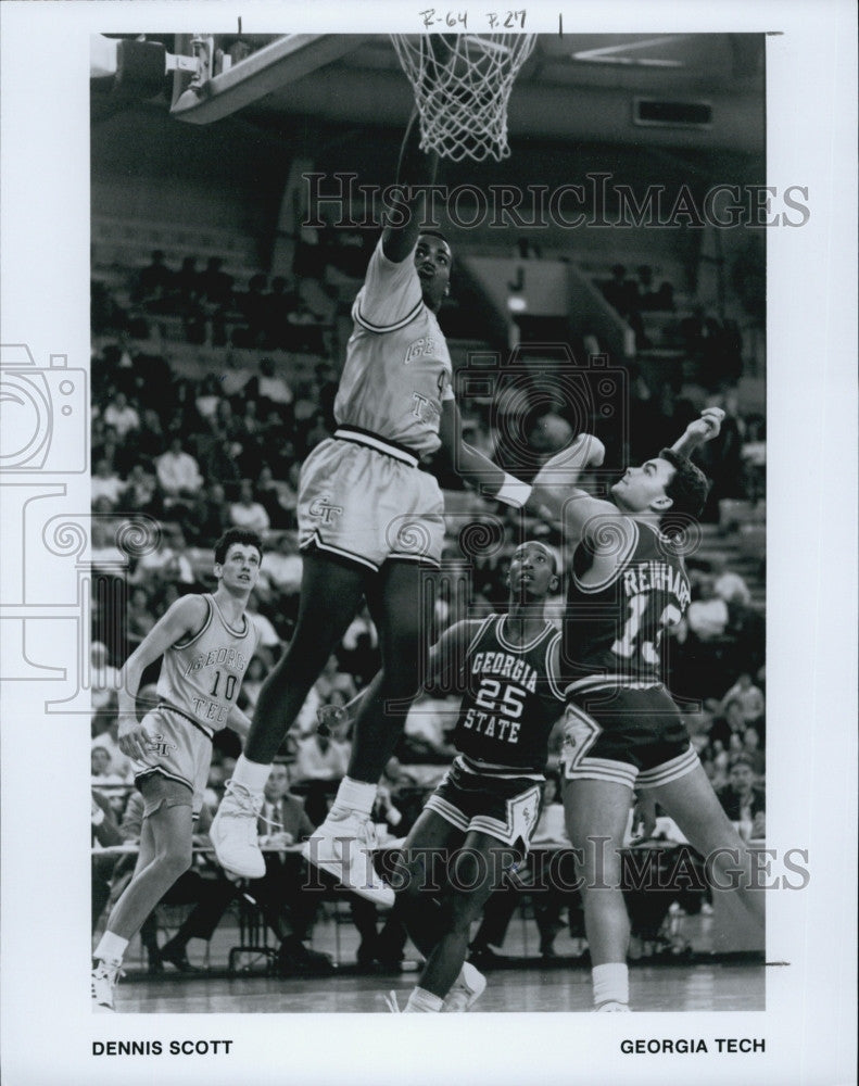 1989 Press Photo Dennis Scott Georgia Tech Basketball Player - Historic Images