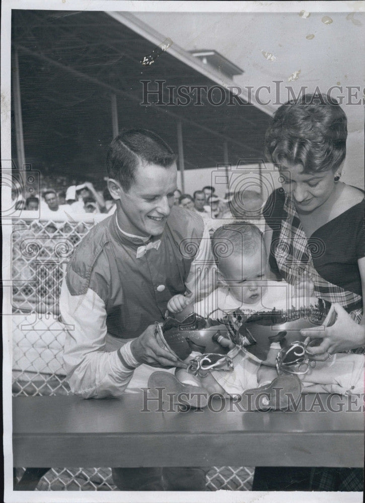 1961 Press Photo Johnny Sellers Jockey Honored at Riding Championship - Historic Images