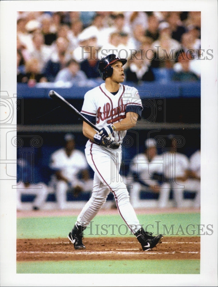 Press Photo Atlanta Braves David Justice - Historic Images