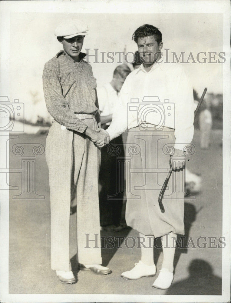 1935 Press Photo Robert Riegel &amp; Lawson Little Jr at golf - Historic Images
