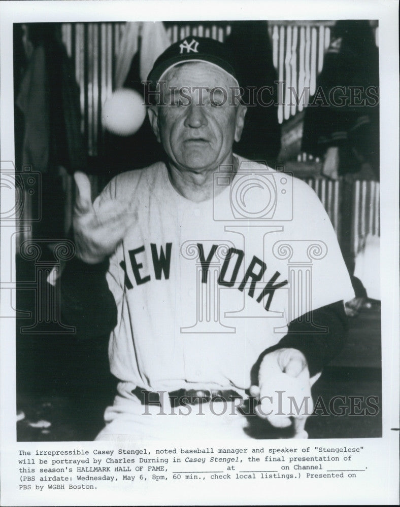 1981 Press Photo Casey Stengel Yankees Mgr to be Played by Charles During in Mov - Historic Images