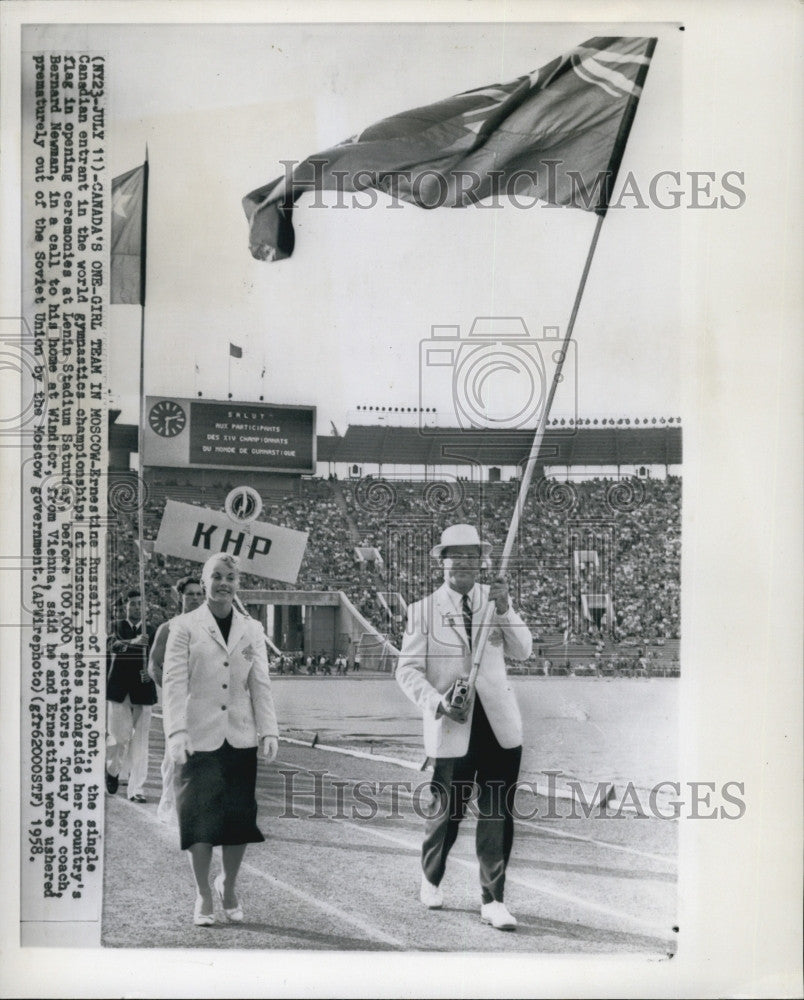 1958 Press Photo Ernestine Russell Single Canadian Entrant In World Gymnastics - Historic Images