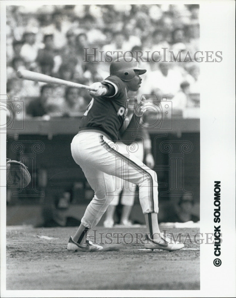 1982 Press Photo Broderick Perkins San Diego Padres Baseball Player At Bat - Historic Images