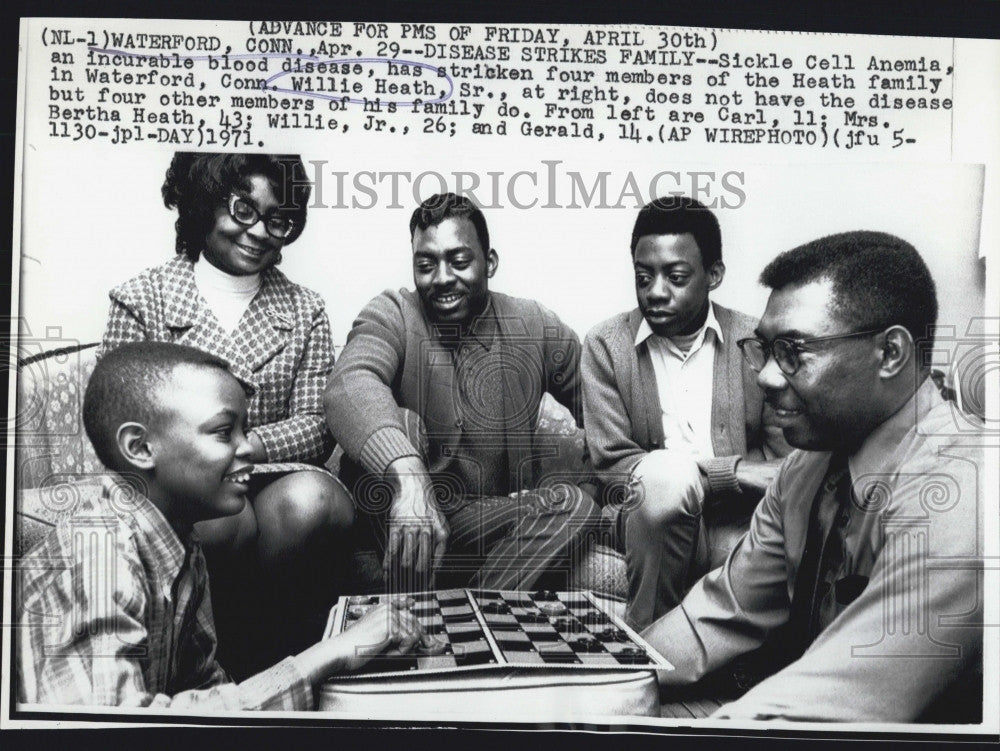 1971 Press Photo Willie Heath &amp; other family with sickle cell anemia - Historic Images