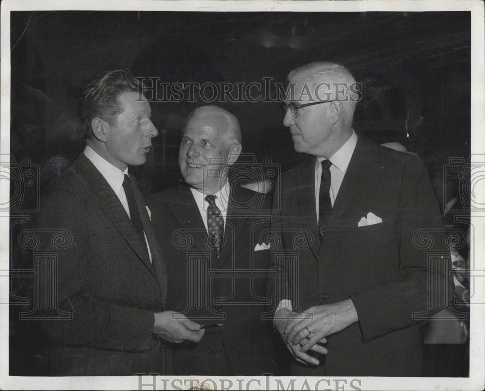 1959 Press Photo Danny Kaye,Dan Nyboe &amp; Eliot Norton - Historic Images