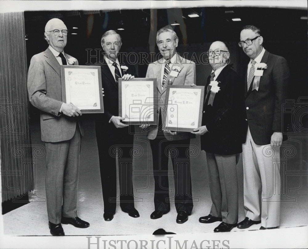 1980 Press Photo Eliot Norton,Hugh Downs,Leo Michelson,Irv Usen,W Lipsett - Historic Images