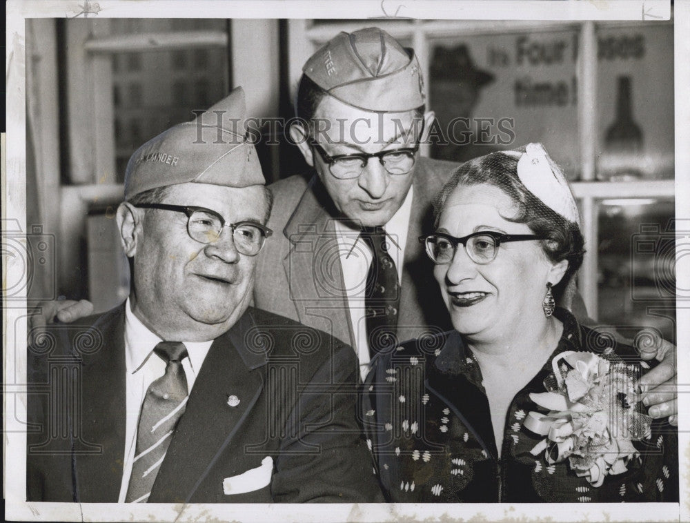 1955 Press Photo Jewish War Vets Joseph Barr,David Lasker &amp; Sara E Stone - Historic Images