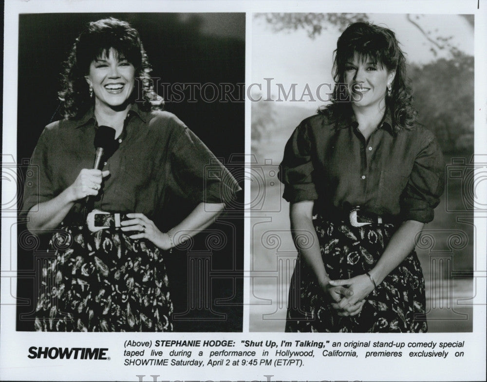 Press Photo Comedian Stephanie Hodge on &quot;Shut Up I&#39;m Talking&quot; - Historic Images