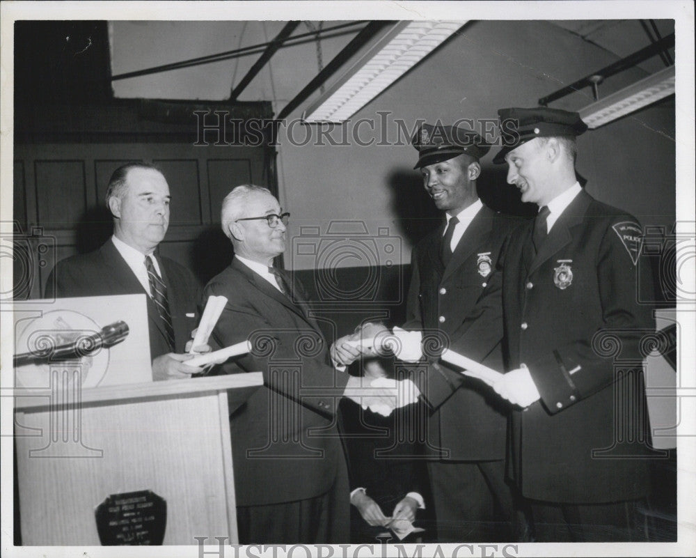 1960 Press Photo W. Joseph Shea, J. Henry Goguen with Harold W. Sparrow Jr - Historic Images