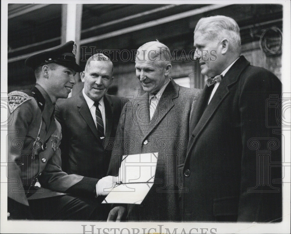 1962 Press Photo Trooper Michael Shimkus, T. Shimkus, W. Shimkus, D. Shimkus - Historic Images