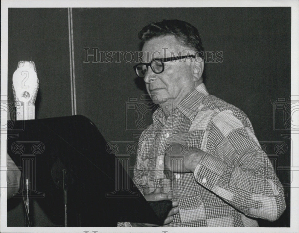 1979 Press Photo Radio Comedian Henry Morgan ,&quot;Here&#39;s Henry Morgan &quot; Sears Radio - Historic Images