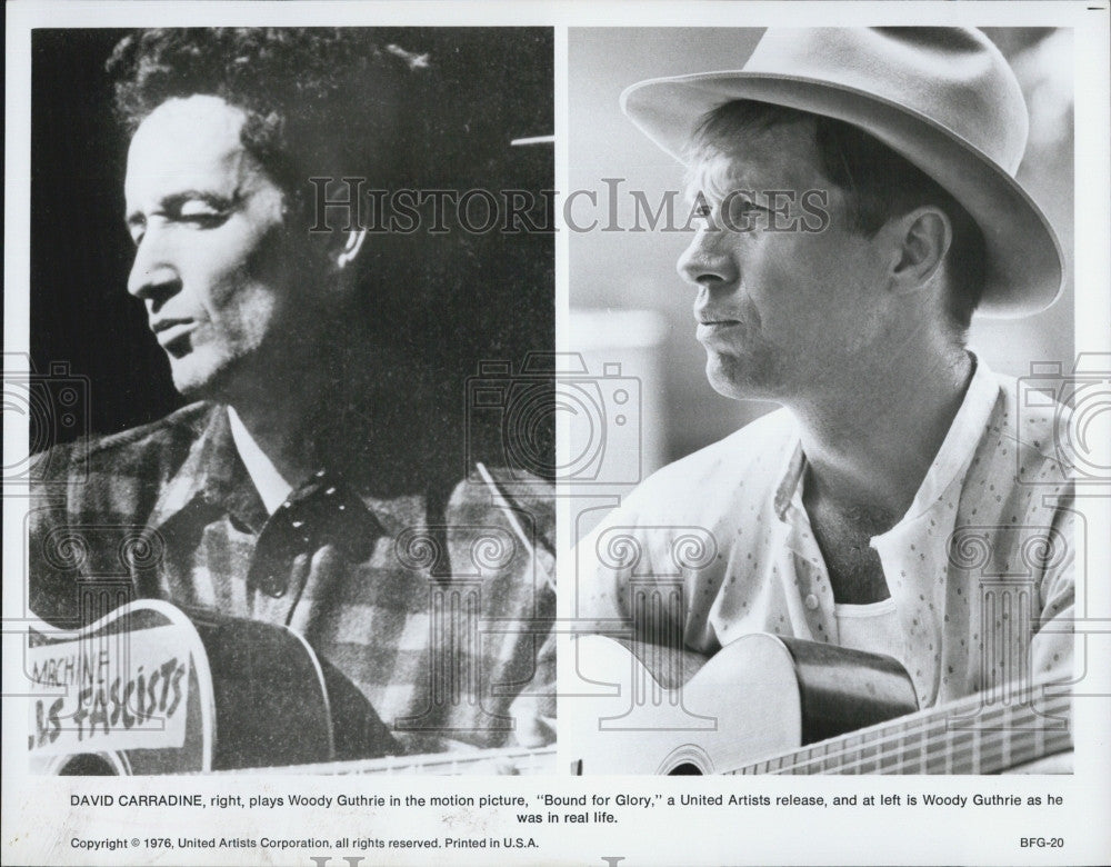 1976 Press Photo David Carradine stars as Woody Guthrie in &quot;Bound For Glory&quot; - Historic Images