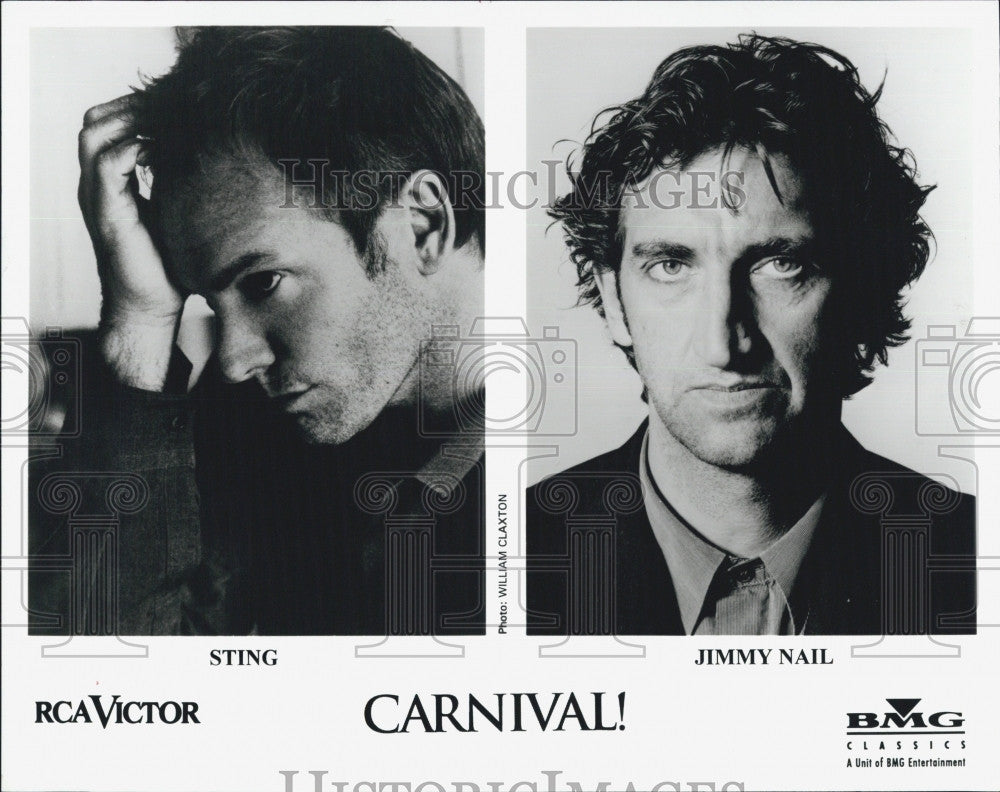 1997 Press Photo Sting Jimmy Nail Carnival Singers Musicians - Historic Images