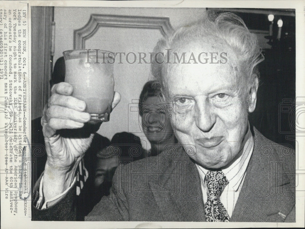 1971 Press Photo Conductor Maestro Leopold Stokowski - Historic Images