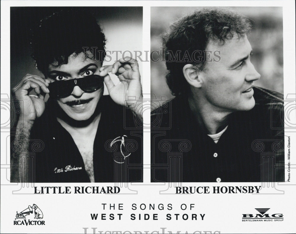 Press Photo Little Richard and Bruce Hornsby, Singers - Historic Images