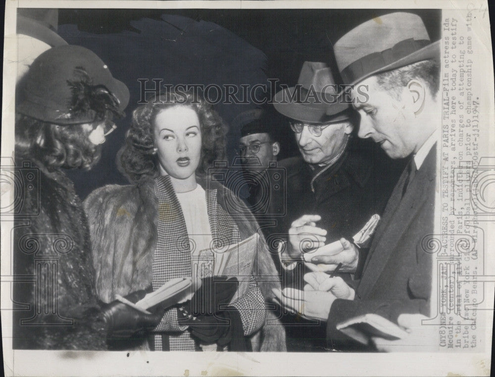 1947 Press Photo Actress Ida McGuire To Testify In Paris Trial - Historic Images