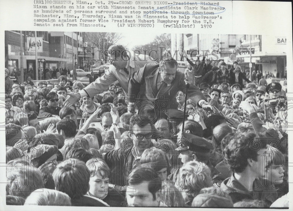 1970 Press Photo President Richard Nixon &amp; Senate Candidate Clark MacGregor - Historic Images