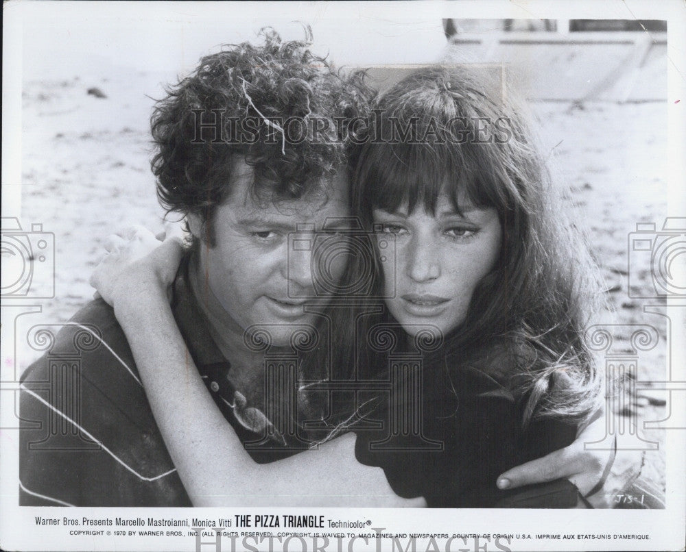 1971 Press Photo Italian Stars  Marcelo Mastroianni and Monica Vitti. - Historic Images